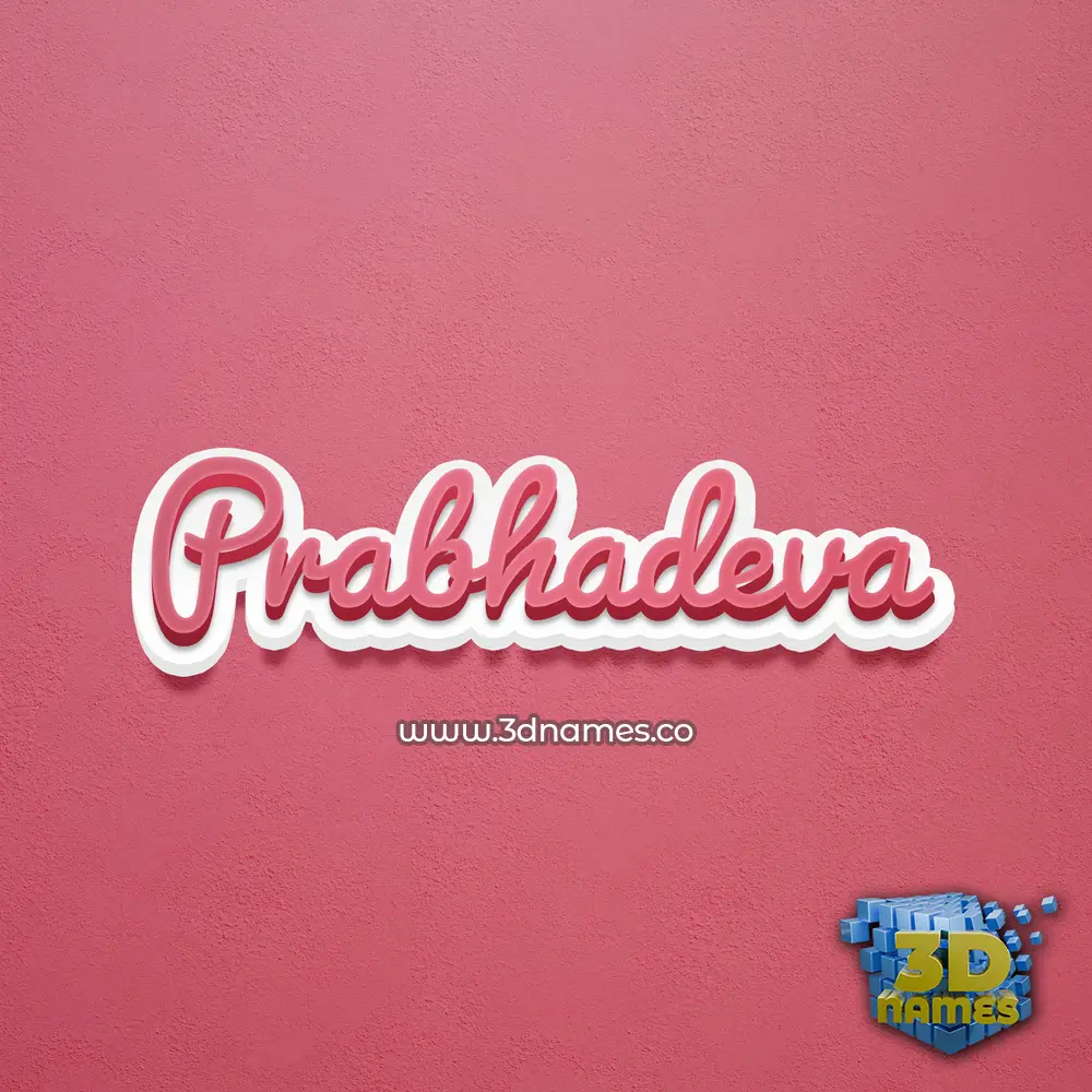 prabhadeva in Red Scribble style - 3D name wallpaper