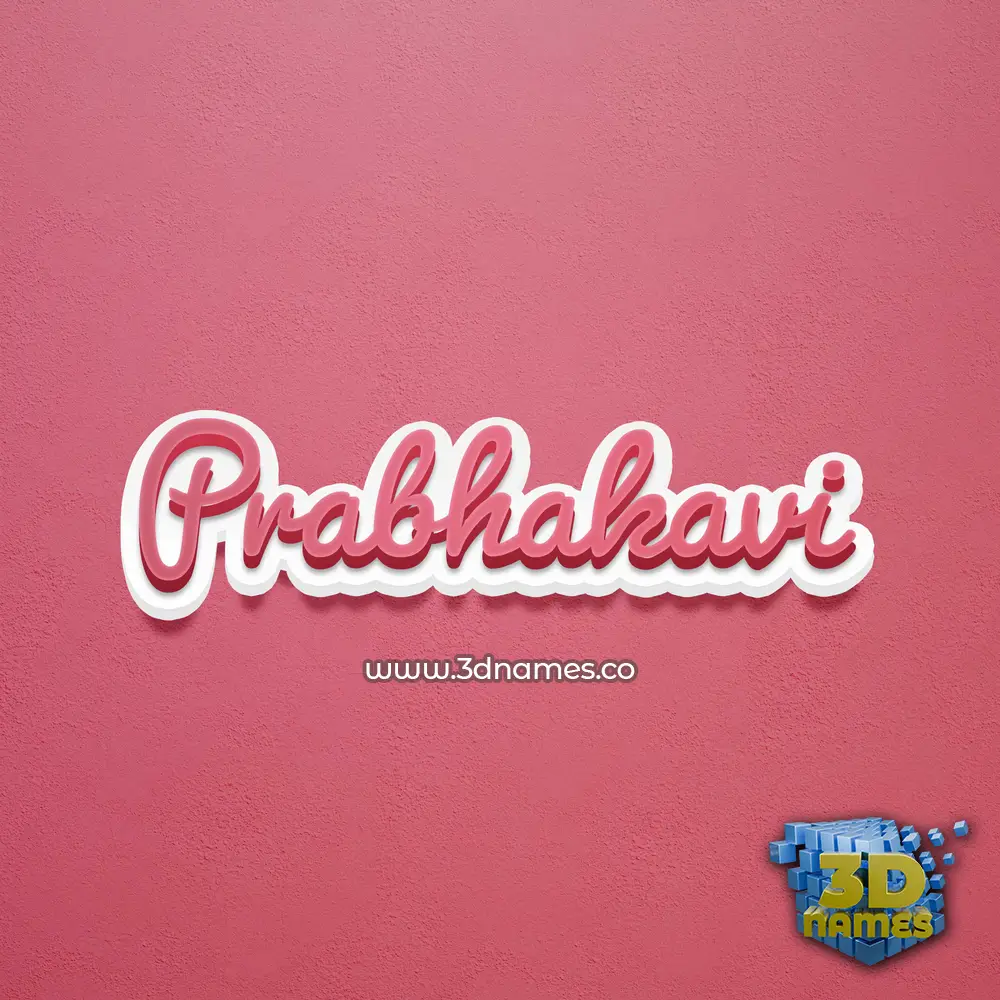 prabhakavi in Red Scribble style - 3D name wallpaper