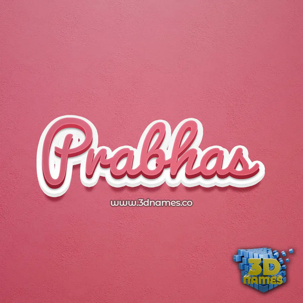 prabhas in Red Scribble style - 3D name wallpaper