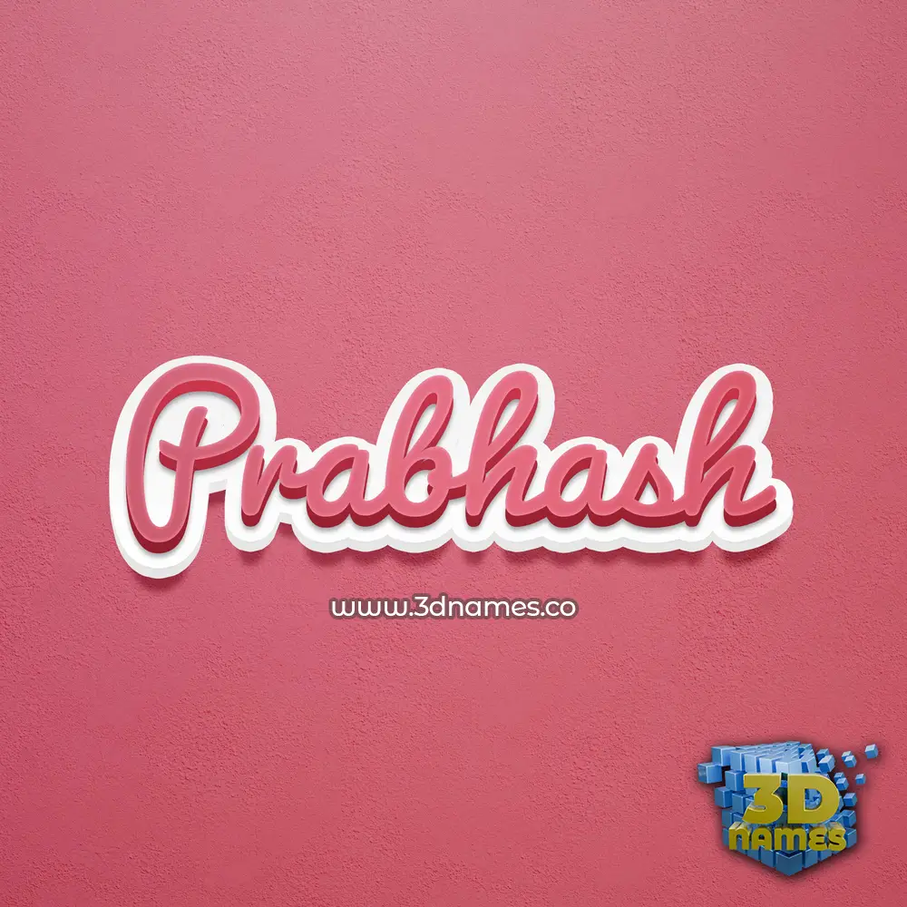prabhash in Red Scribble style - 3D name wallpaper