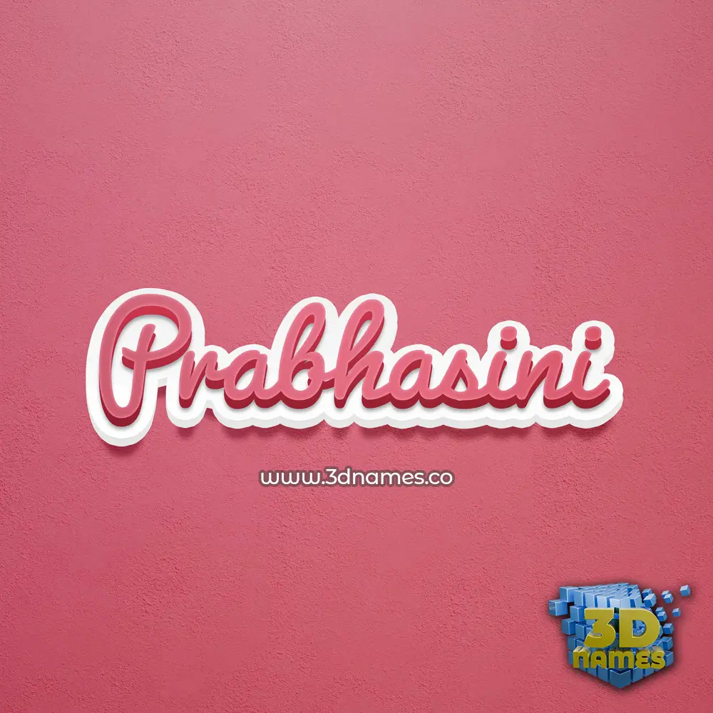 prabhasini in Red Scribble style - 3D name wallpaper