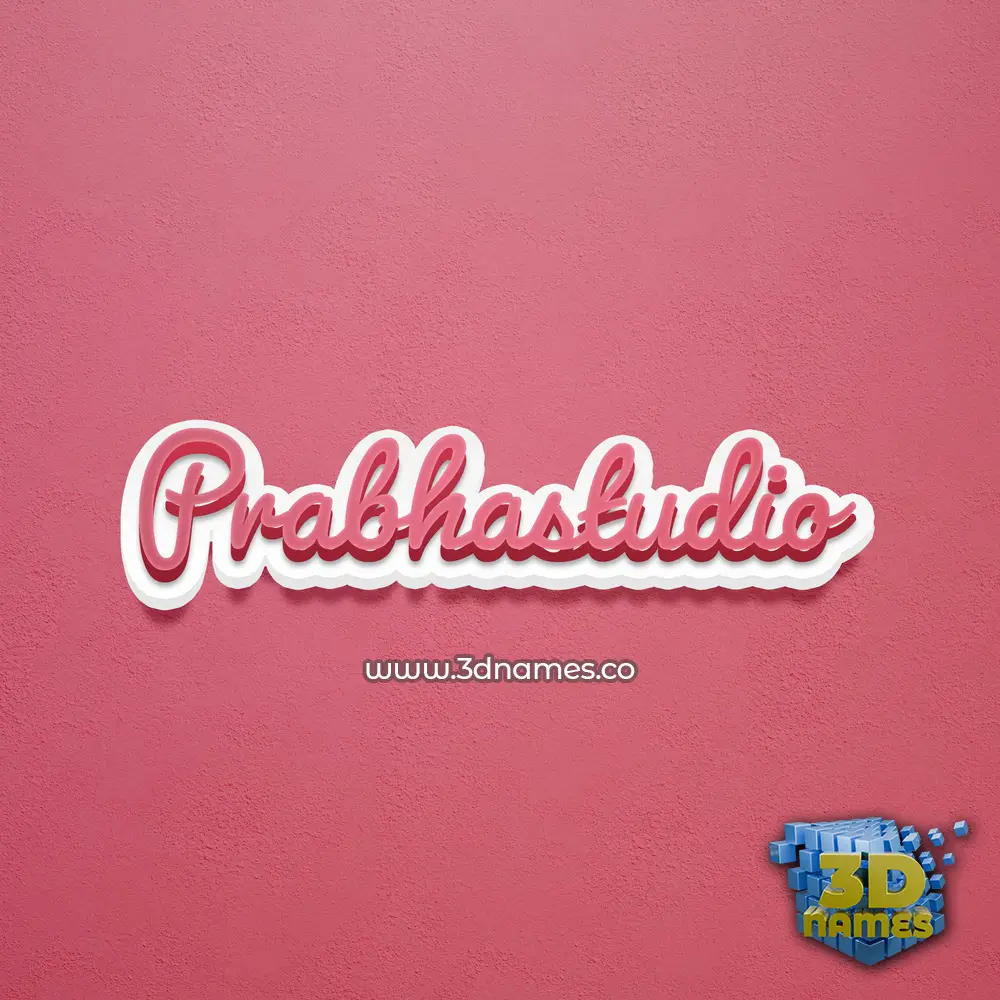prabhastudio in Red Scribble style - 3D name wallpaper