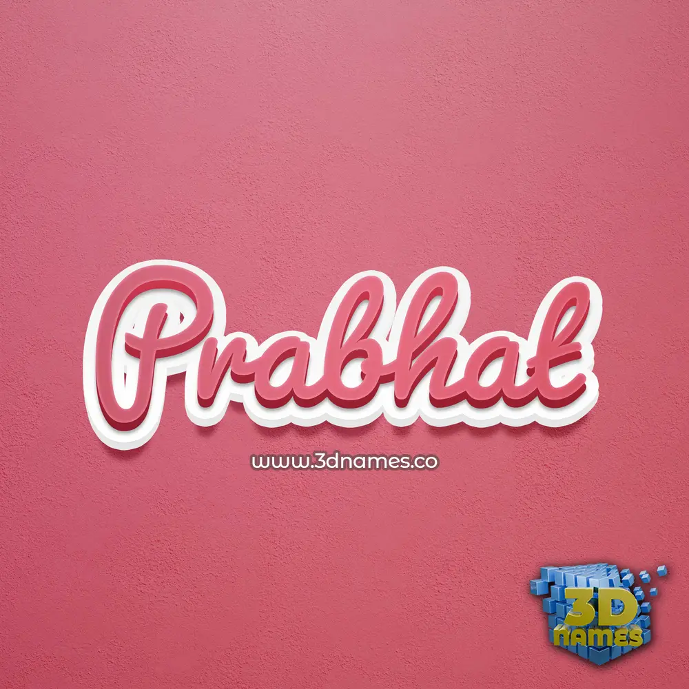 prabhat in Red Scribble style - 3D name wallpaper