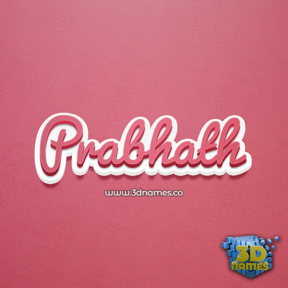 prabhath in Red Scribble style - 3D name wallpaper