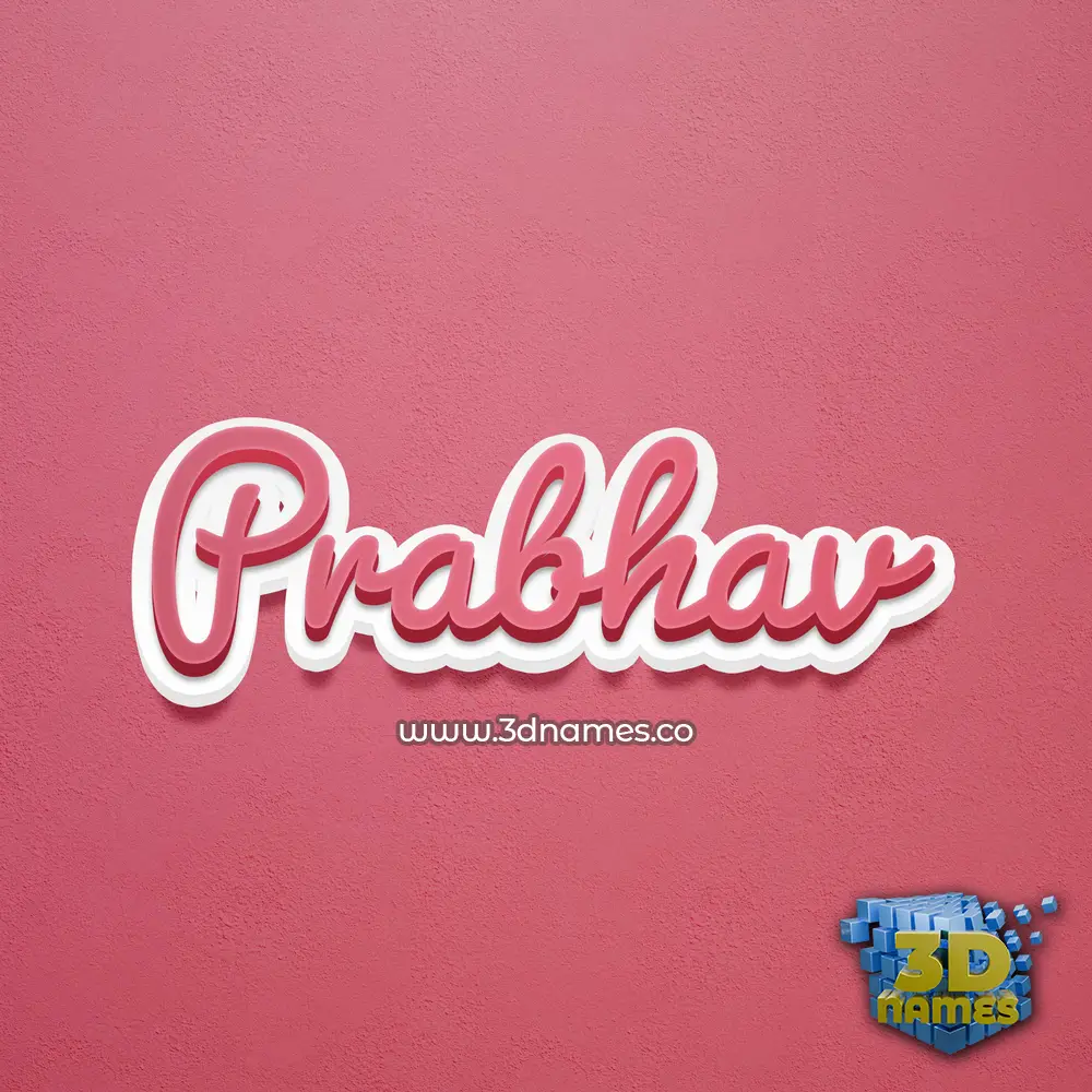 prabhav in Red Scribble style - 3D name wallpaper