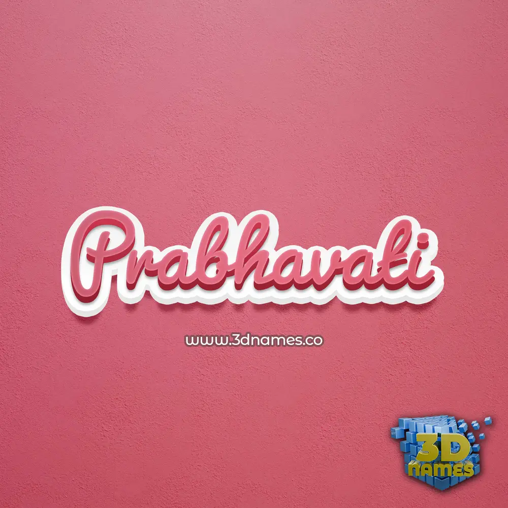 prabhavati in Red Scribble style - 3D name wallpaper