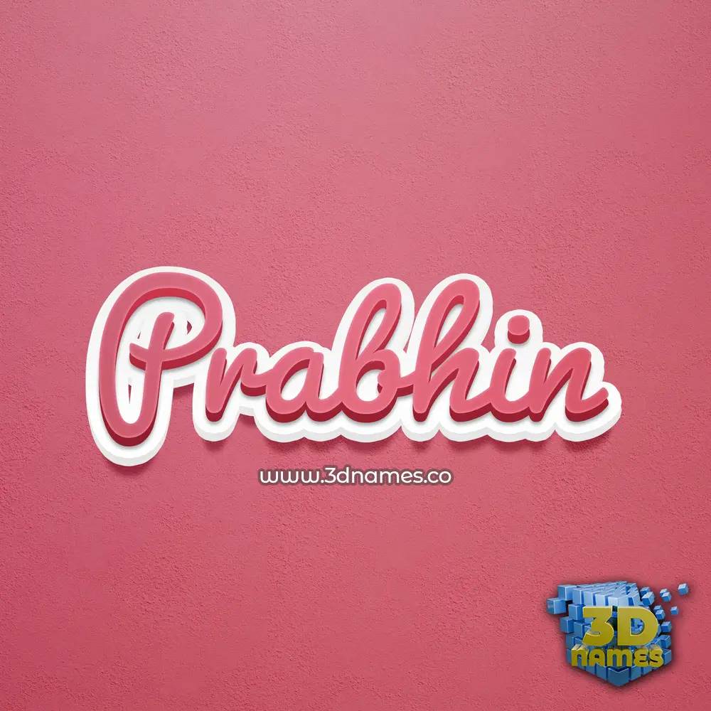 prabhin in Red Scribble style - 3D name wallpaper