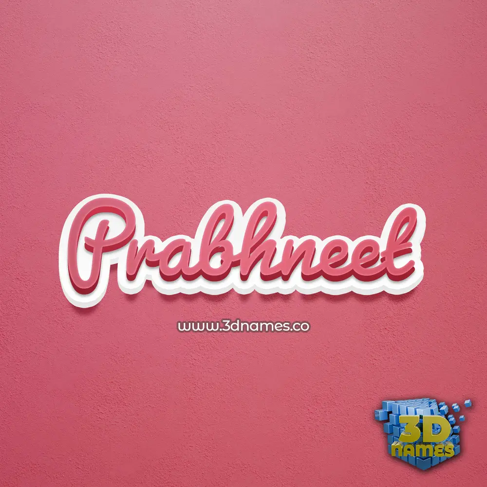 prabhneet in Red Scribble style - 3D name wallpaper