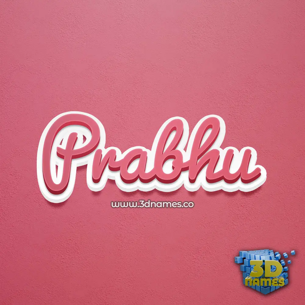 prabhu in Red Scribble style - 3D name wallpaper