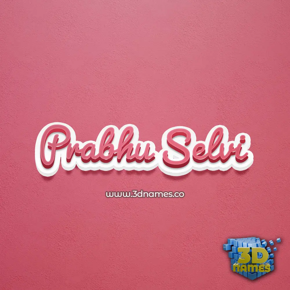 prabhu selvi in Red Scribble style - 3D name wallpaper