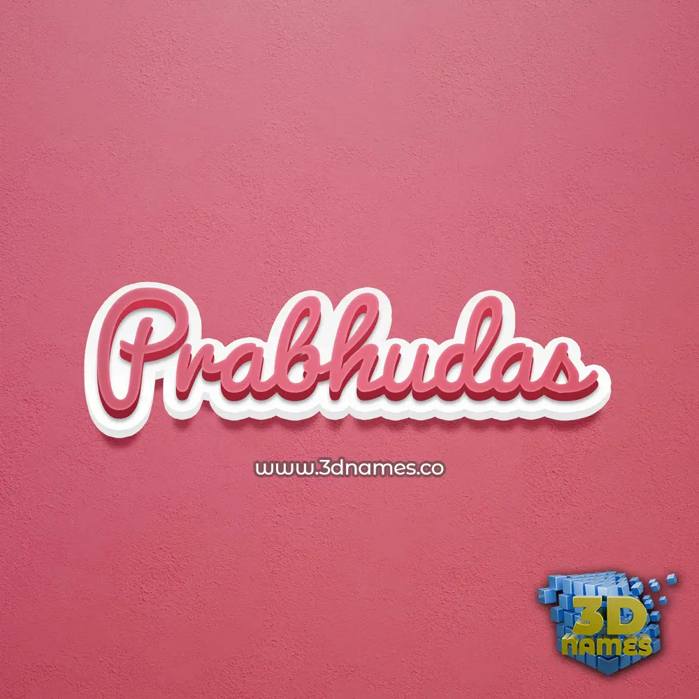prabhudas in Red Scribble style - 3D name wallpaper