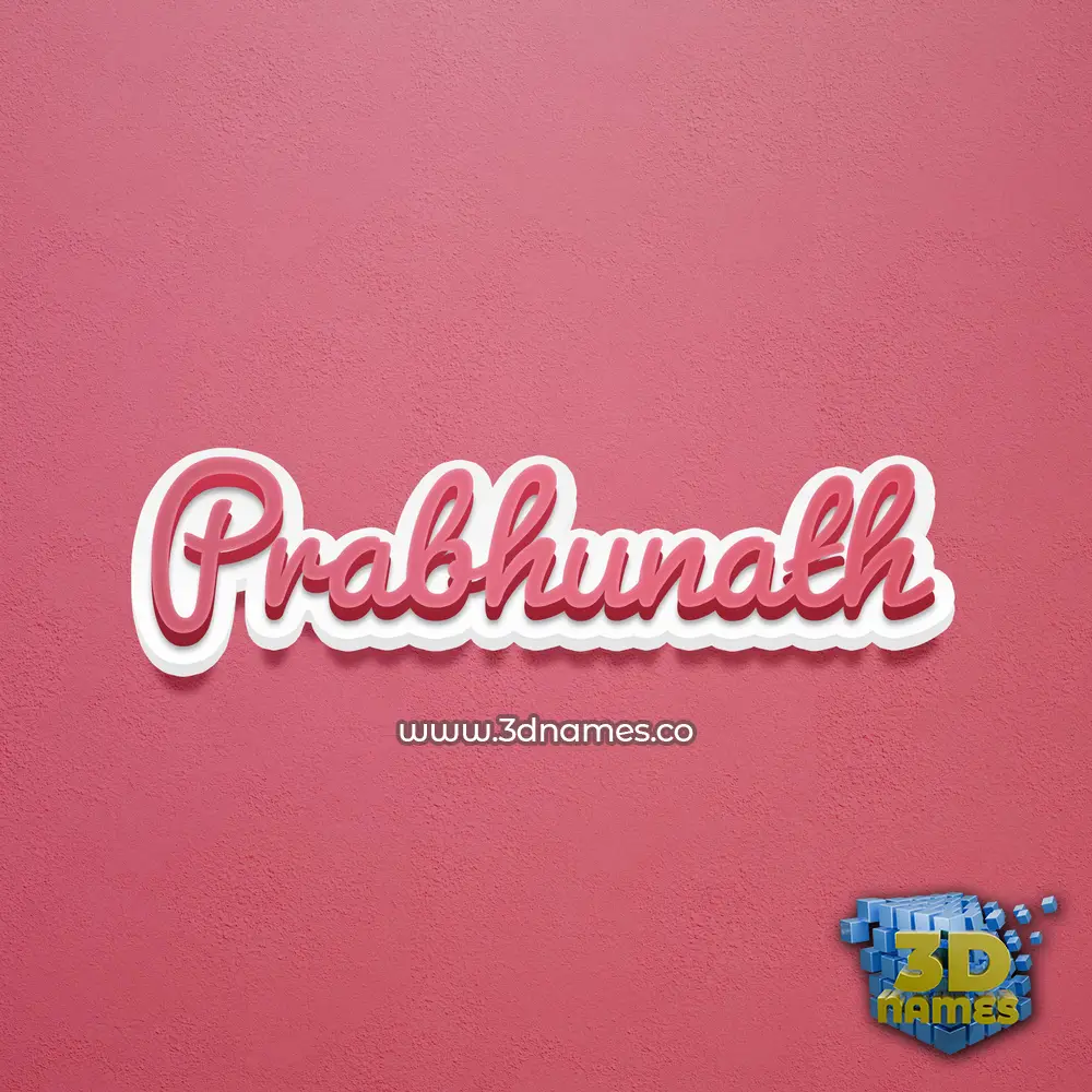prabhunath in Red Scribble style - 3D name wallpaper