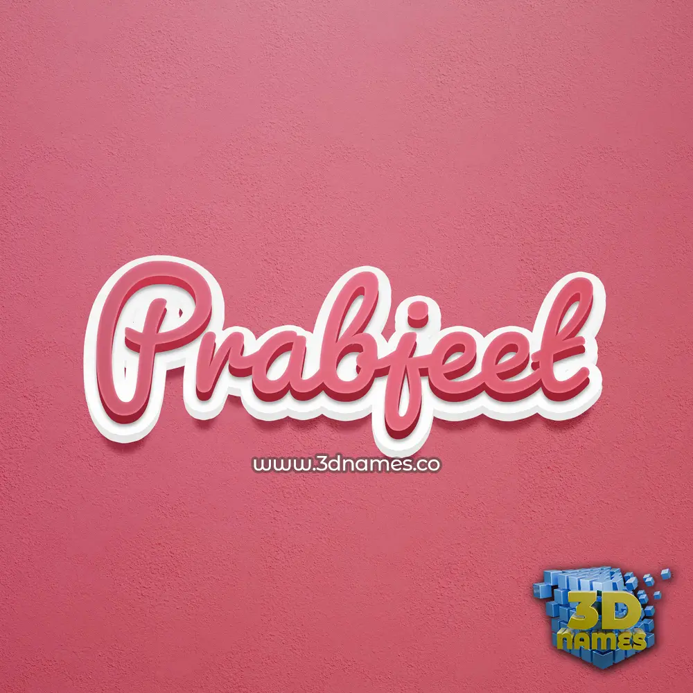 prabjeet in Red Scribble style - 3D name wallpaper