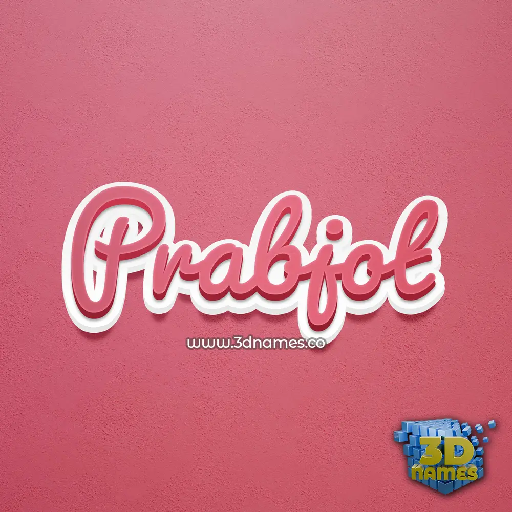 prabjot in Red Scribble style - 3D name wallpaper