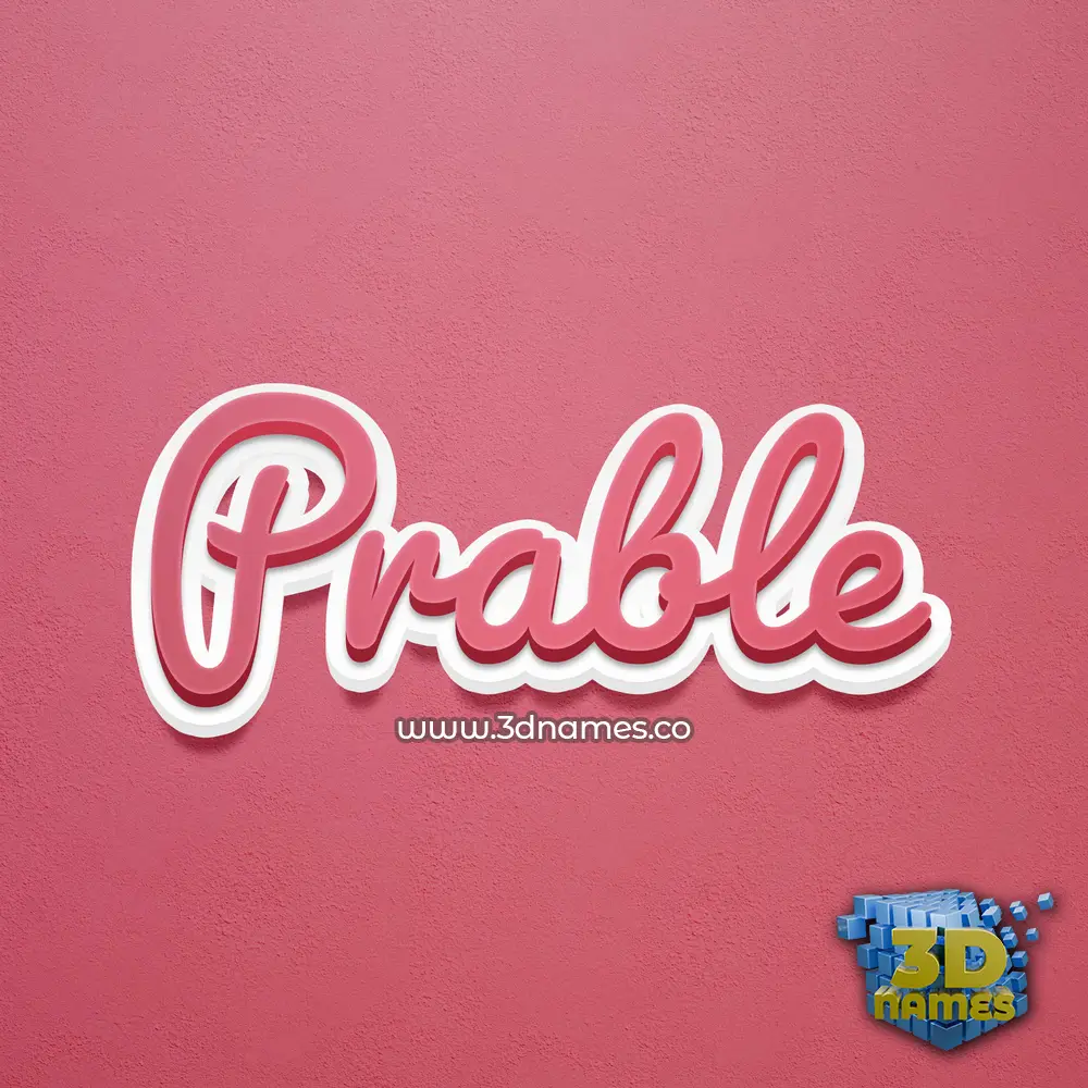 prable in Red Scribble style - 3D name wallpaper