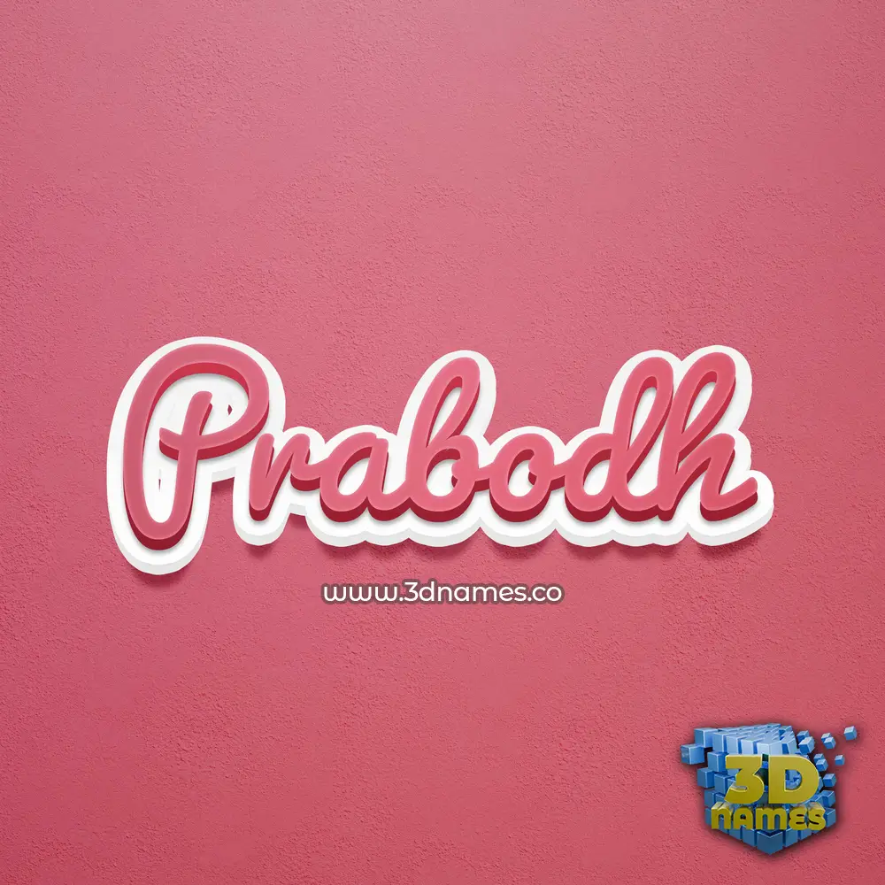 prabodh in Red Scribble style - 3D name wallpaper
