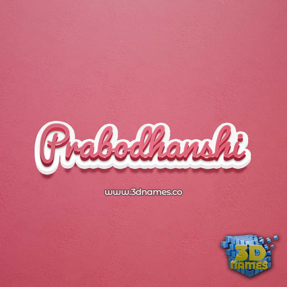 prabodhanshi in Red Scribble style - 3D name wallpaper
