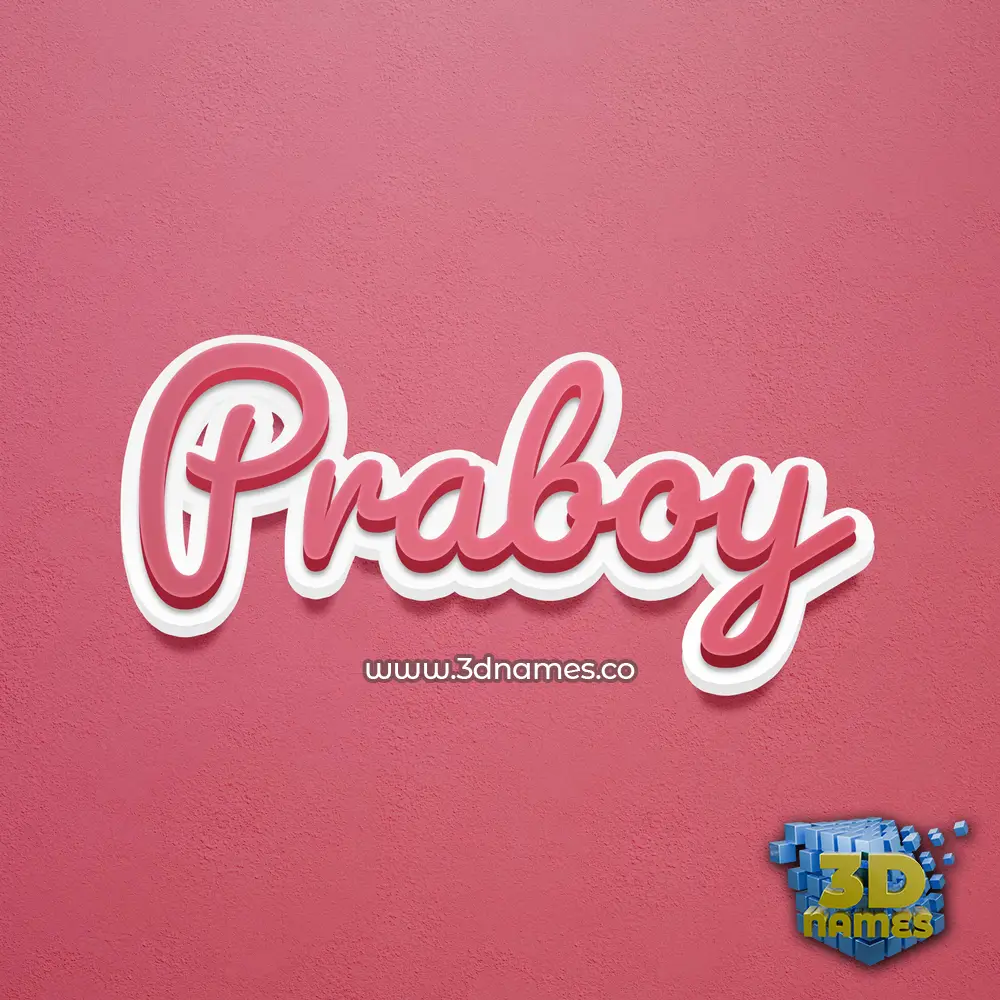 praboy in Red Scribble style - 3D name wallpaper