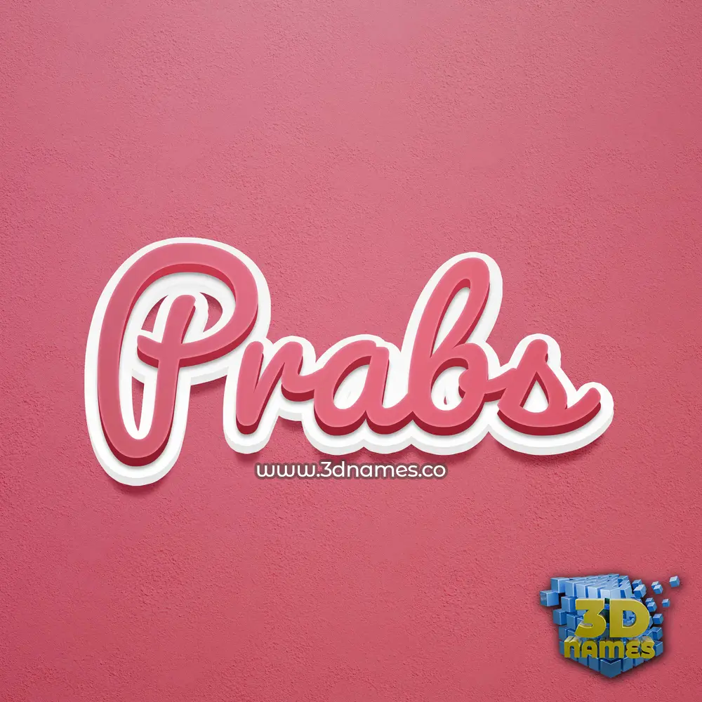prabs in Red Scribble style - 3D name wallpaper