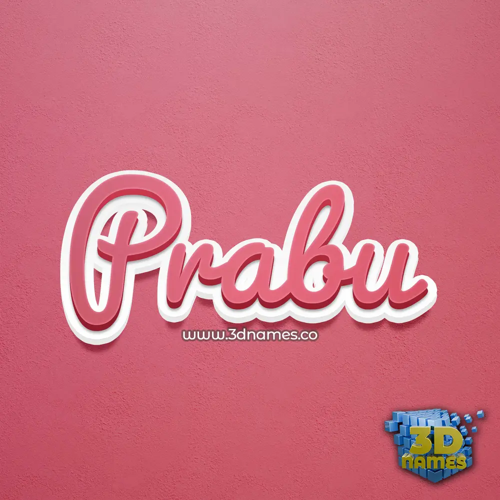 prabu in Red Scribble style - 3D name wallpaper