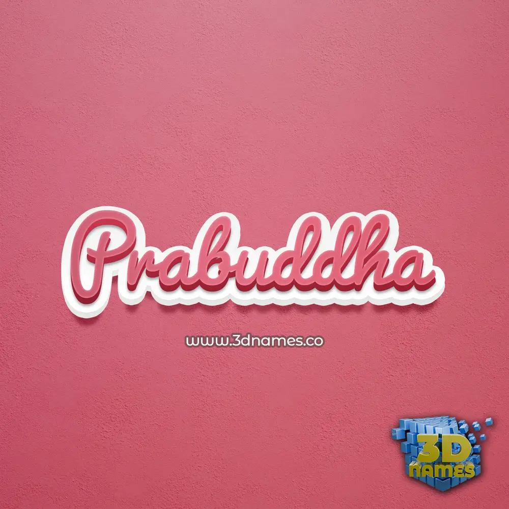 prabuddha in Red Scribble style - 3D name wallpaper