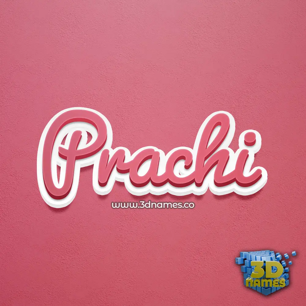 prachi in Red Scribble style - 3D name wallpaper