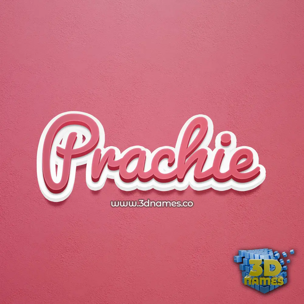 prachie in Red Scribble style - 3D name wallpaper