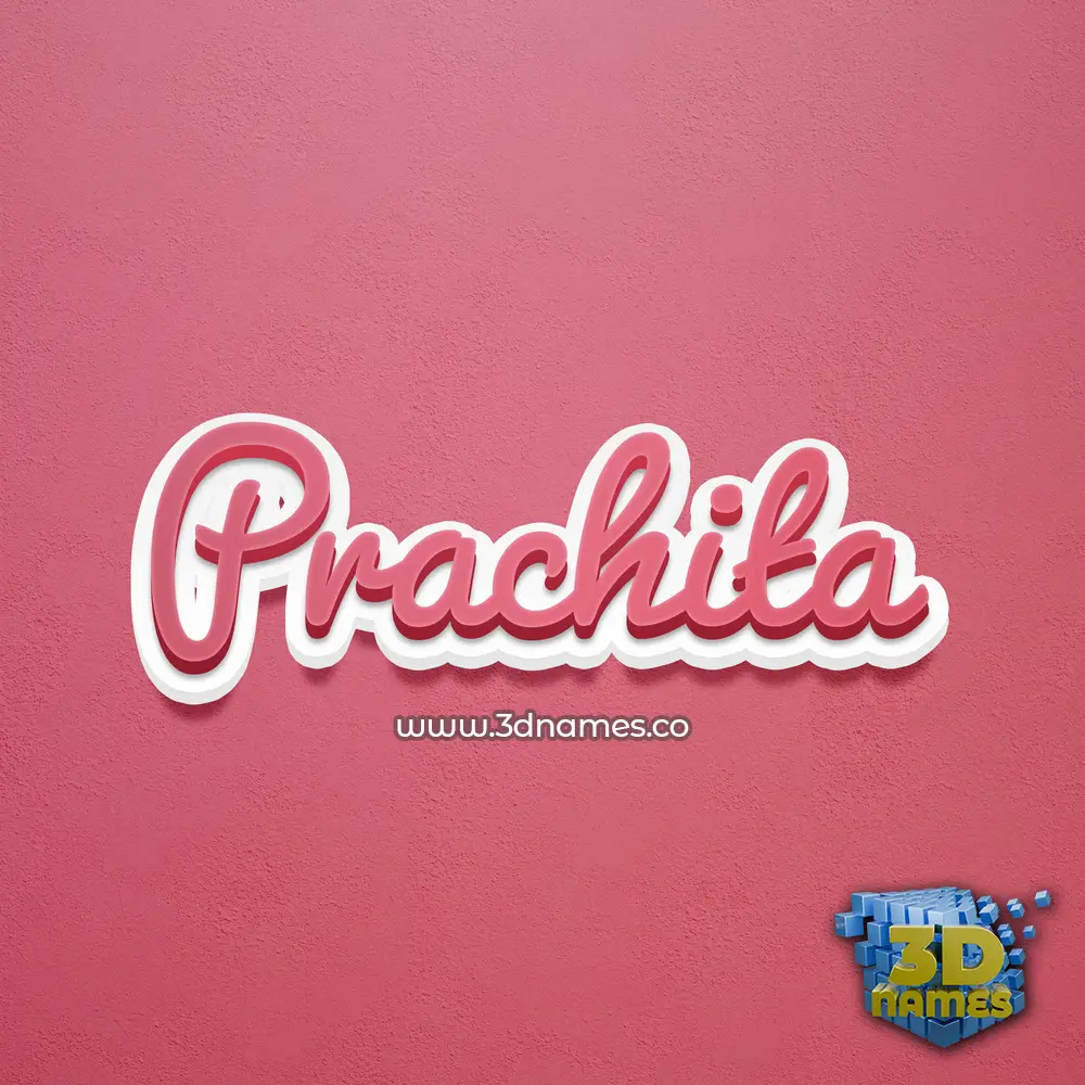 prachita in Red Scribble style - 3D name wallpaper