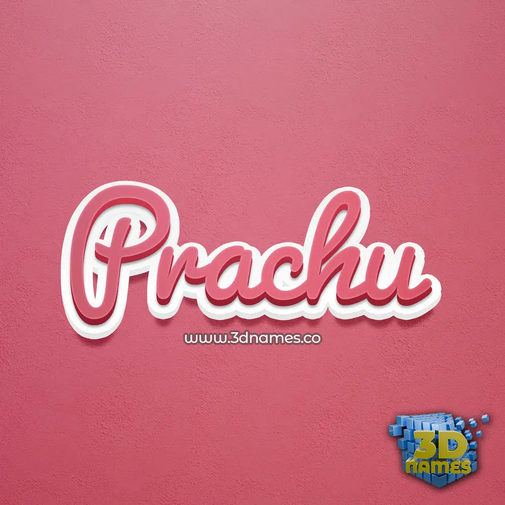 prachu in Red Scribble style - 3D name wallpaper