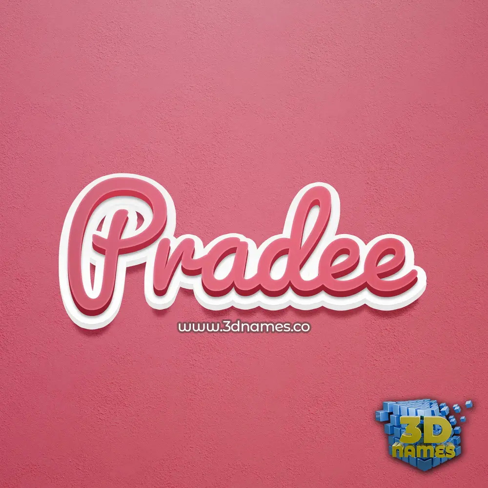 pradee in Red Scribble style - 3D name wallpaper