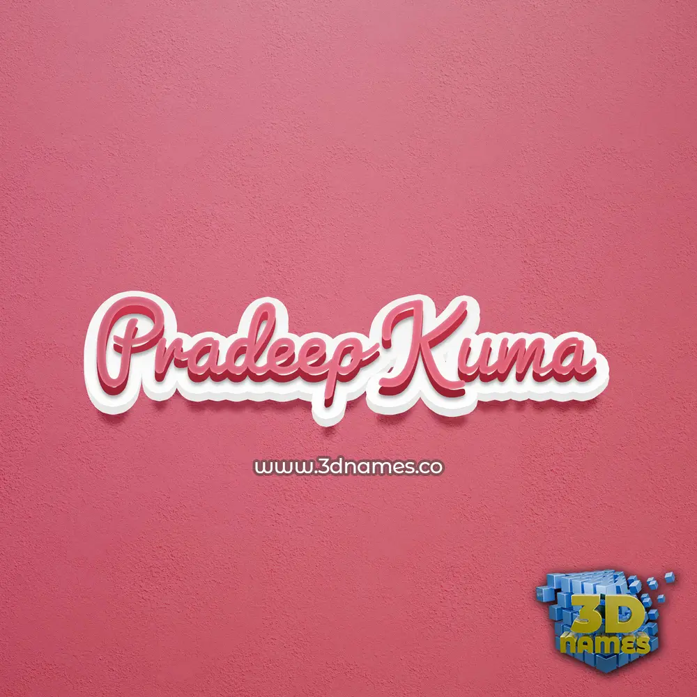 pradeep kuma in Red Scribble style - 3D name wallpaper