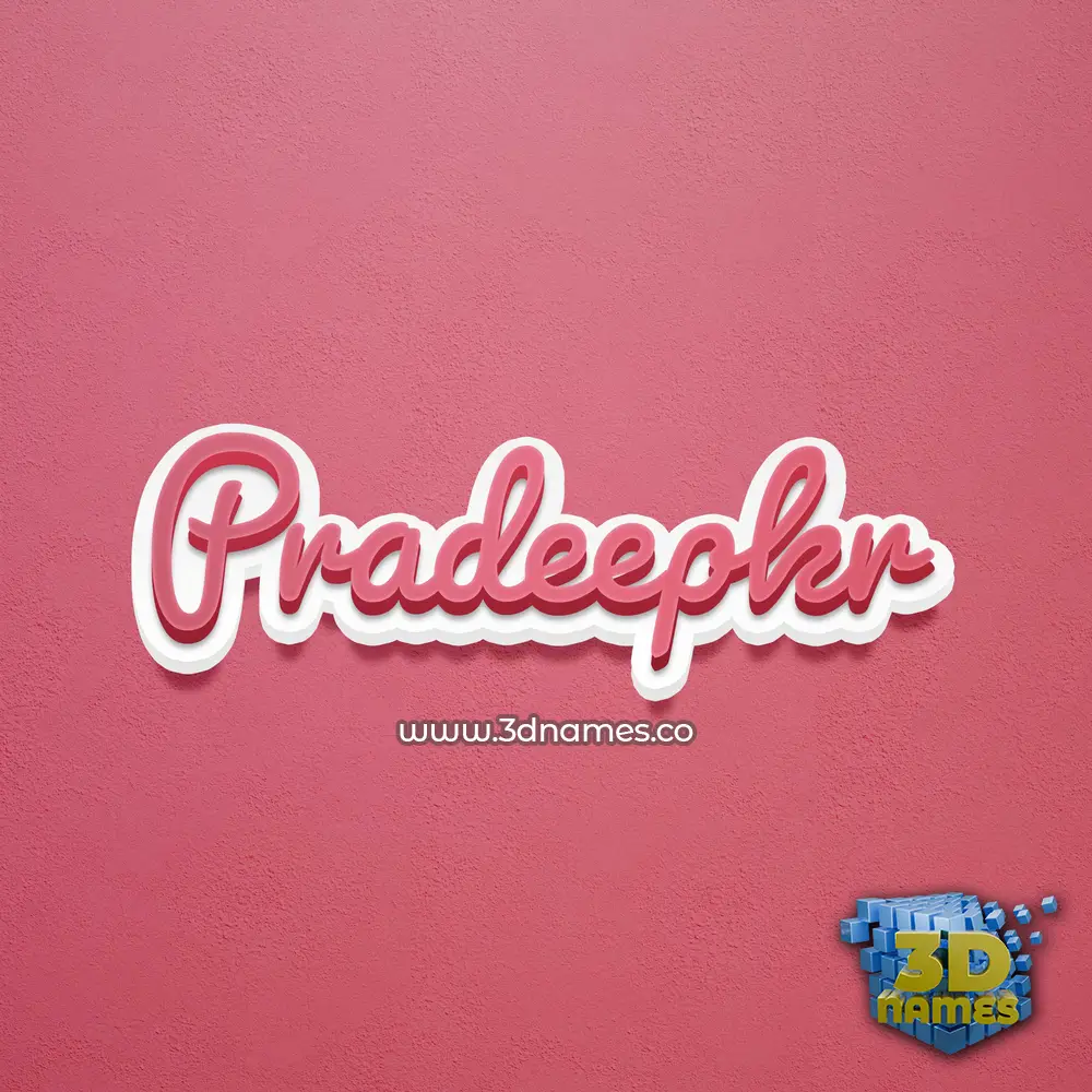 pradeepkr in Red Scribble style - 3D name wallpaper