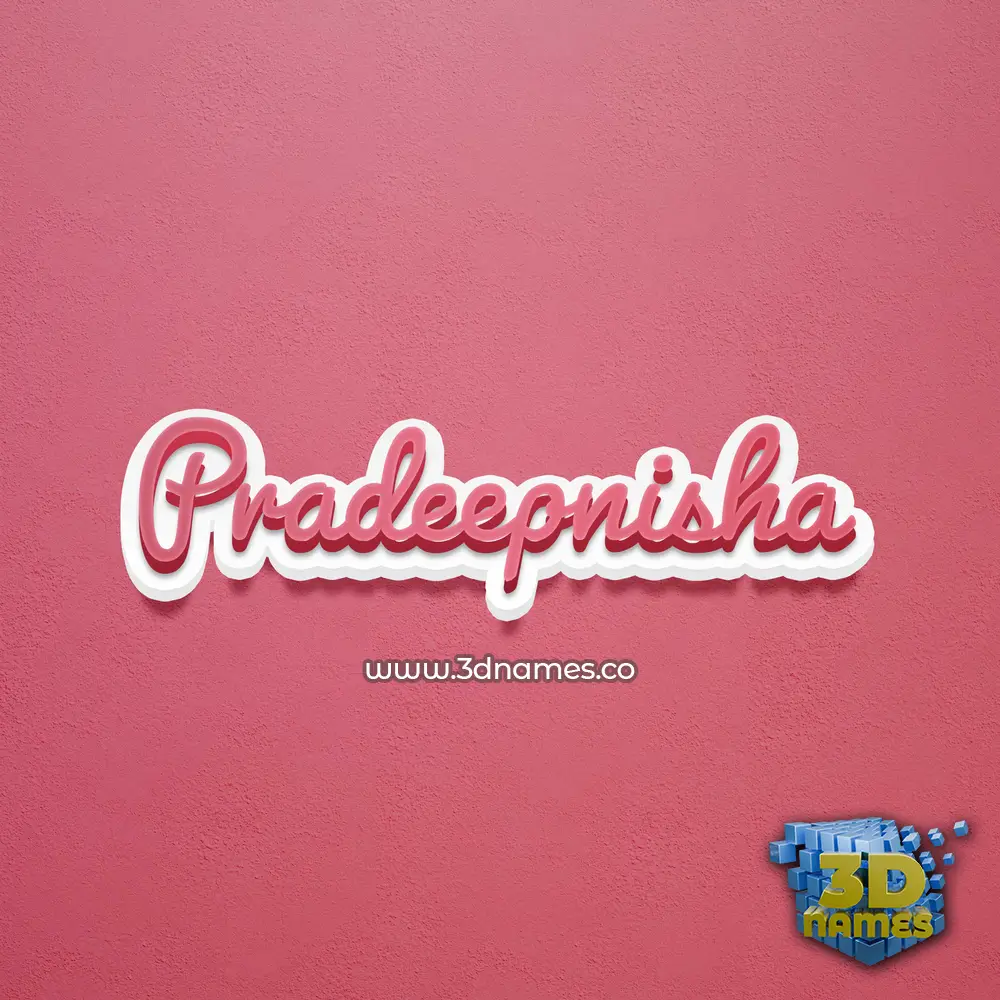 pradeepnisha in Red Scribble style - 3D name wallpaper