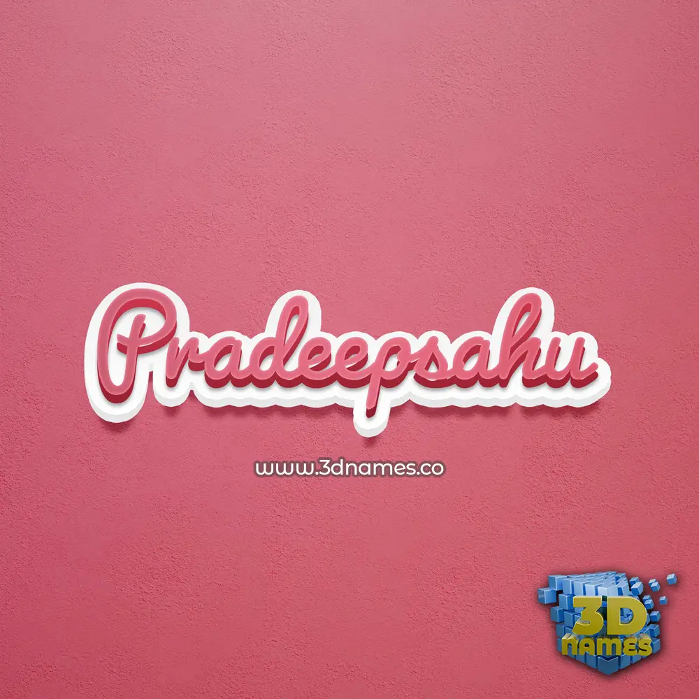 pradeepsahu in Red Scribble style - 3D name wallpaper
