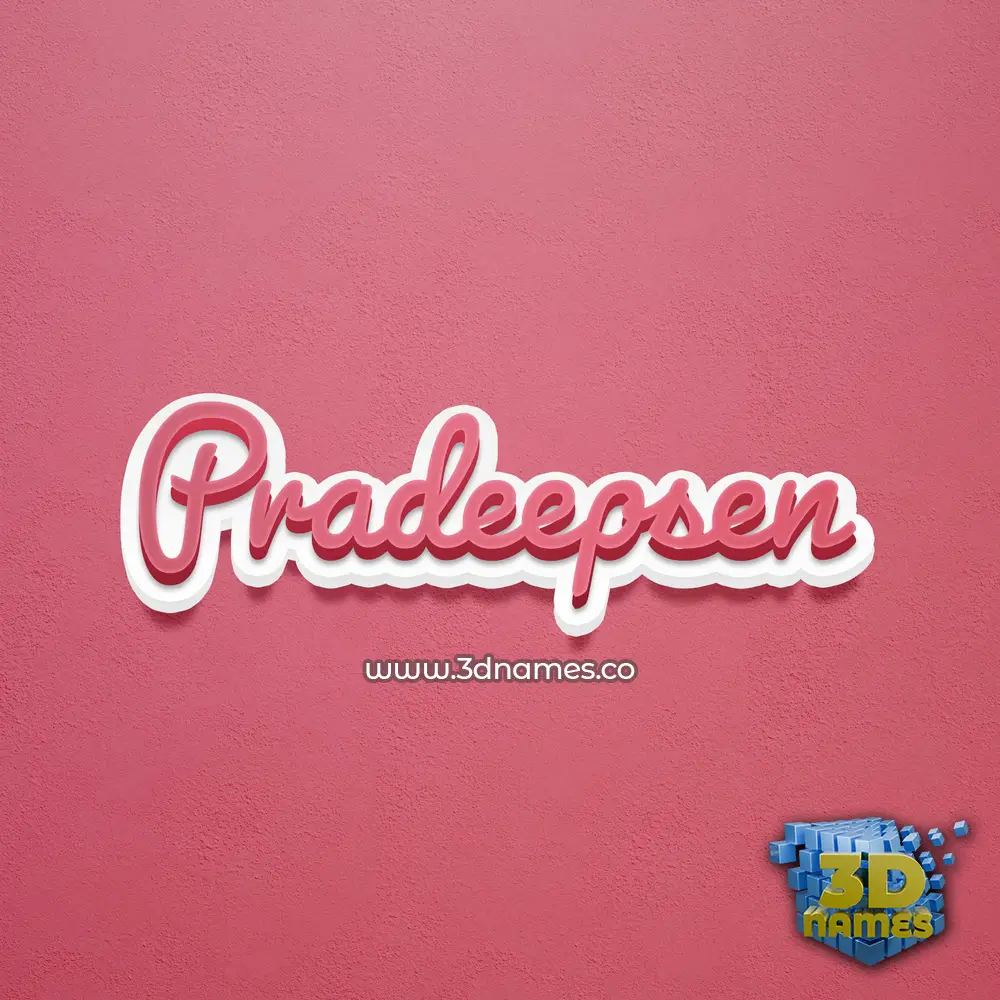 pradeepsen in Red Scribble style - 3D name wallpaper