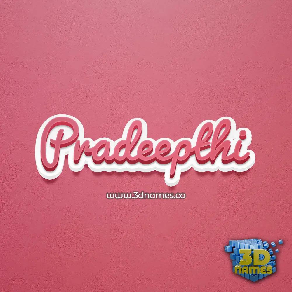 pradeepthi in Red Scribble style - 3D name wallpaper