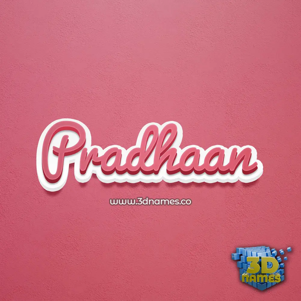 pradhaan in Red Scribble style - 3D name wallpaper