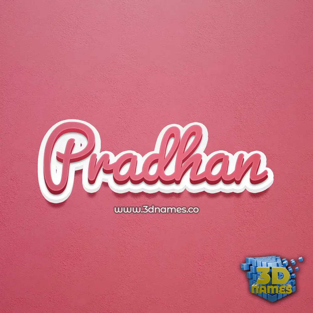 pradhan in Red Scribble style - 3D name wallpaper