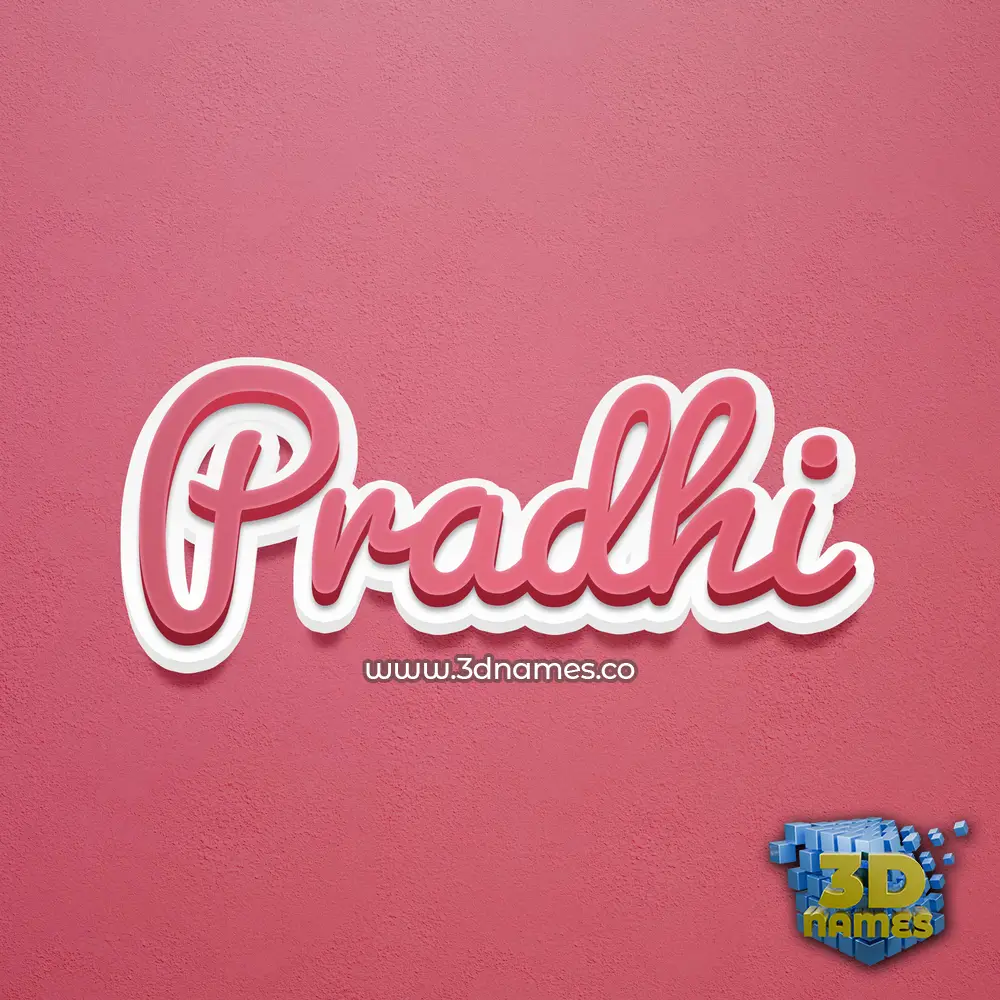 pradhi in Red Scribble style - 3D name wallpaper