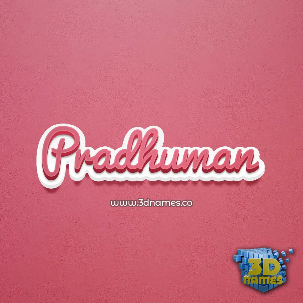 pradhuman in Red Scribble style - 3D name wallpaper