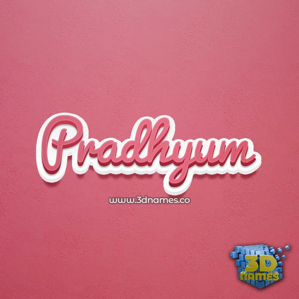 pradhyum in Red Scribble style - 3D name wallpaper