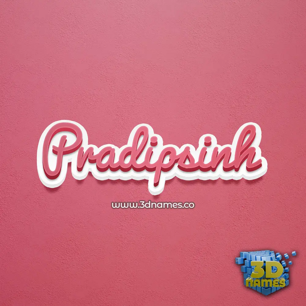 pradipsinh in Red Scribble style - 3D name wallpaper