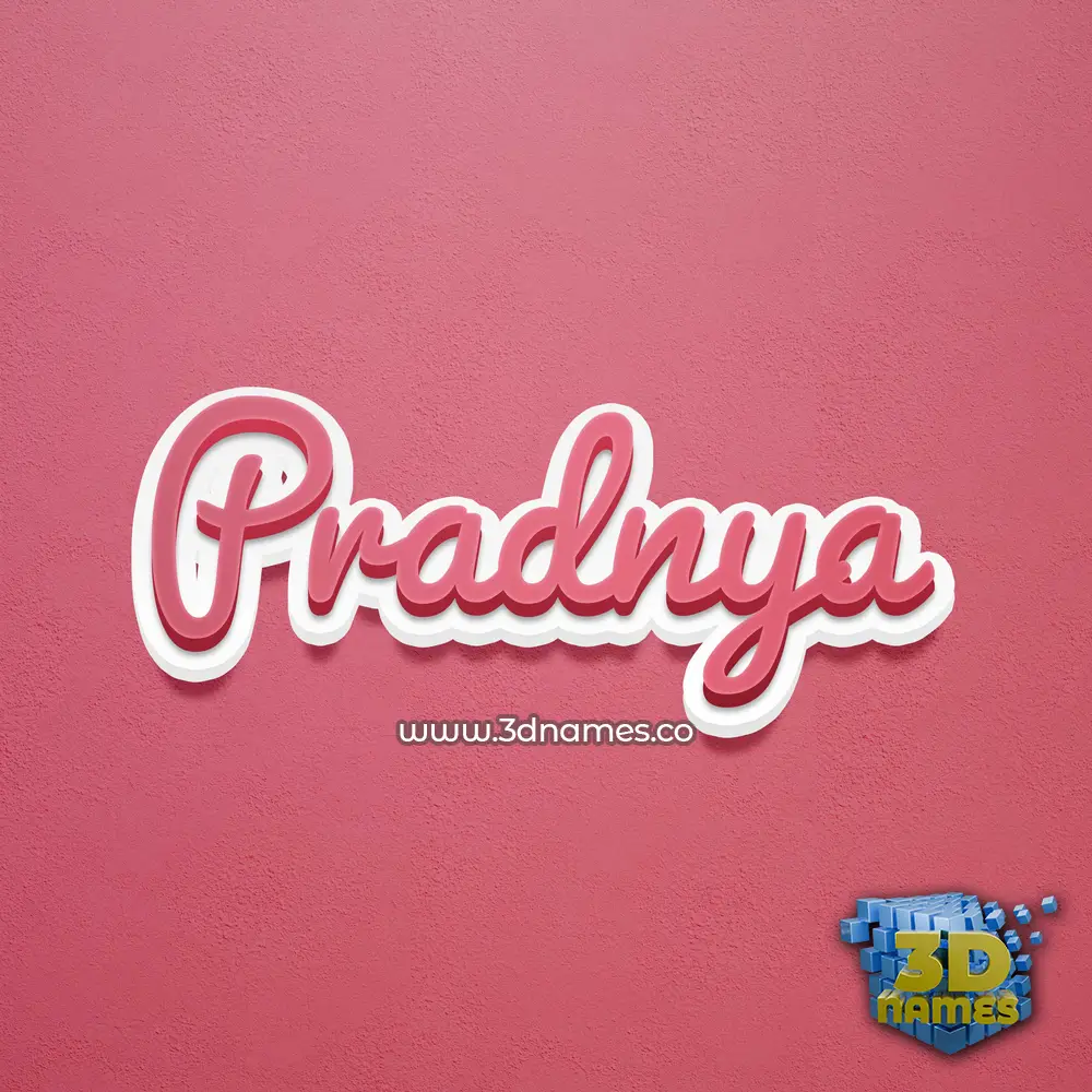 pradnya in Red Scribble style - 3D name wallpaper