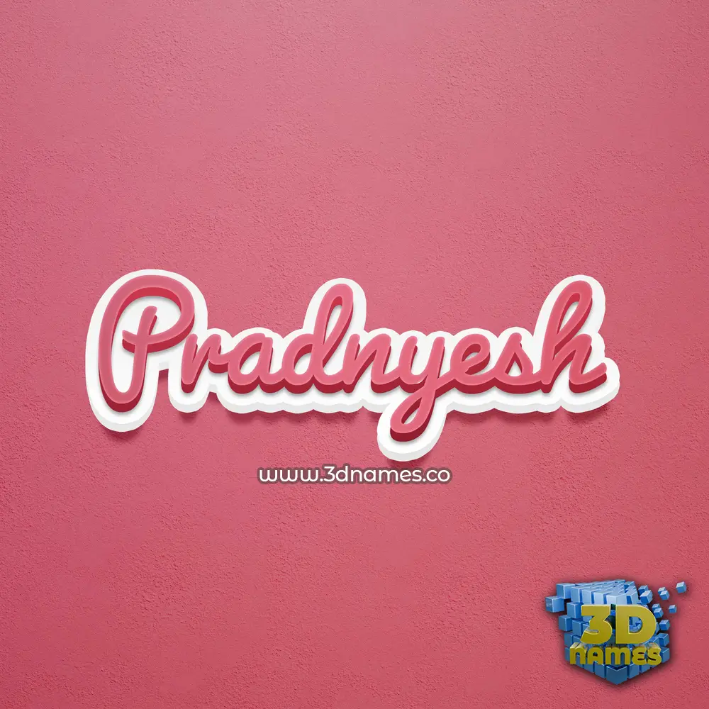 pradnyesh in Red Scribble style - 3D name wallpaper