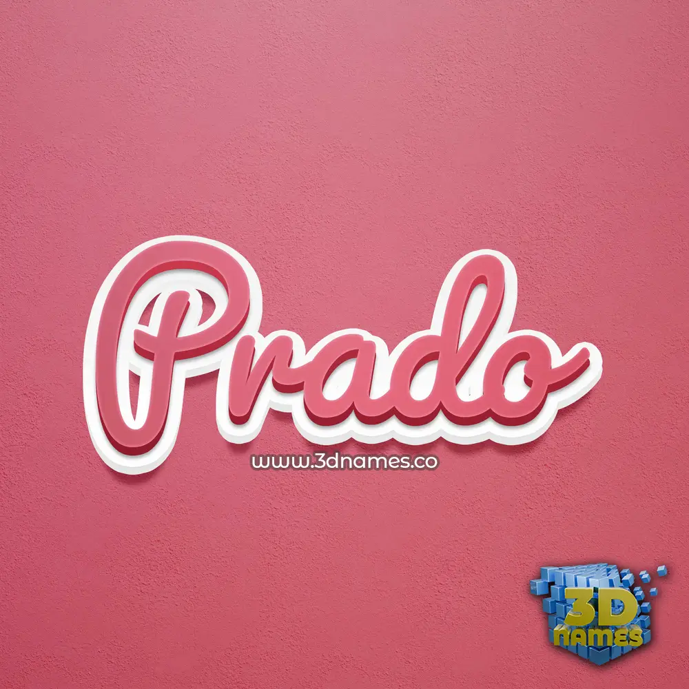 prado in Red Scribble style - 3D name wallpaper