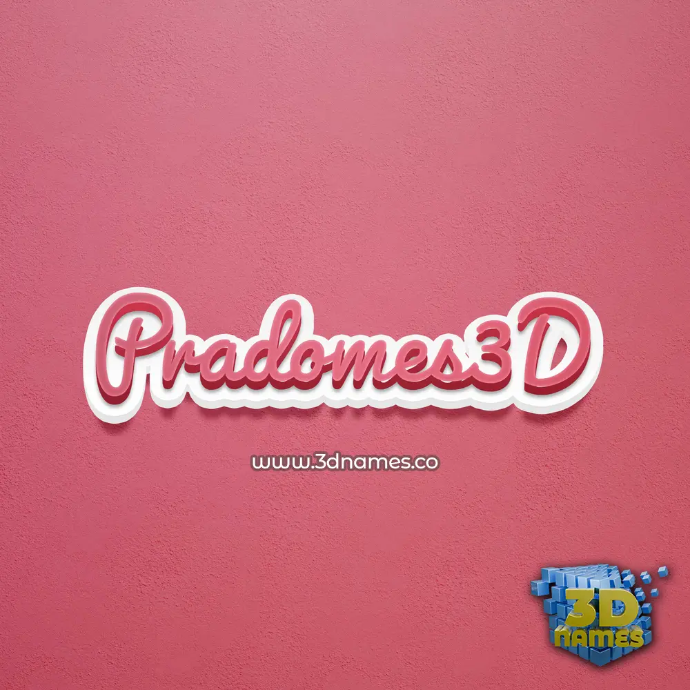 pradomes3d in Red Scribble style - 3D name wallpaper