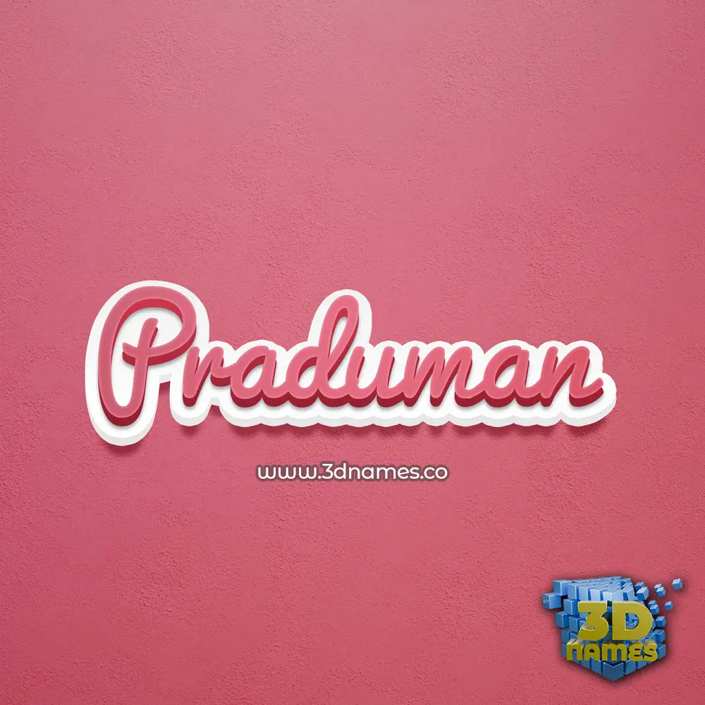 praduman in Red Scribble style - 3D name wallpaper