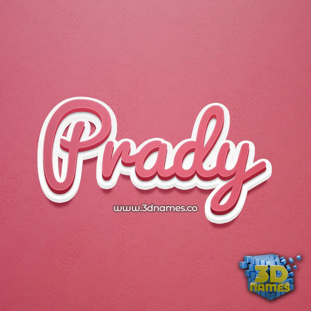 prady in Red Scribble style - 3D name wallpaper