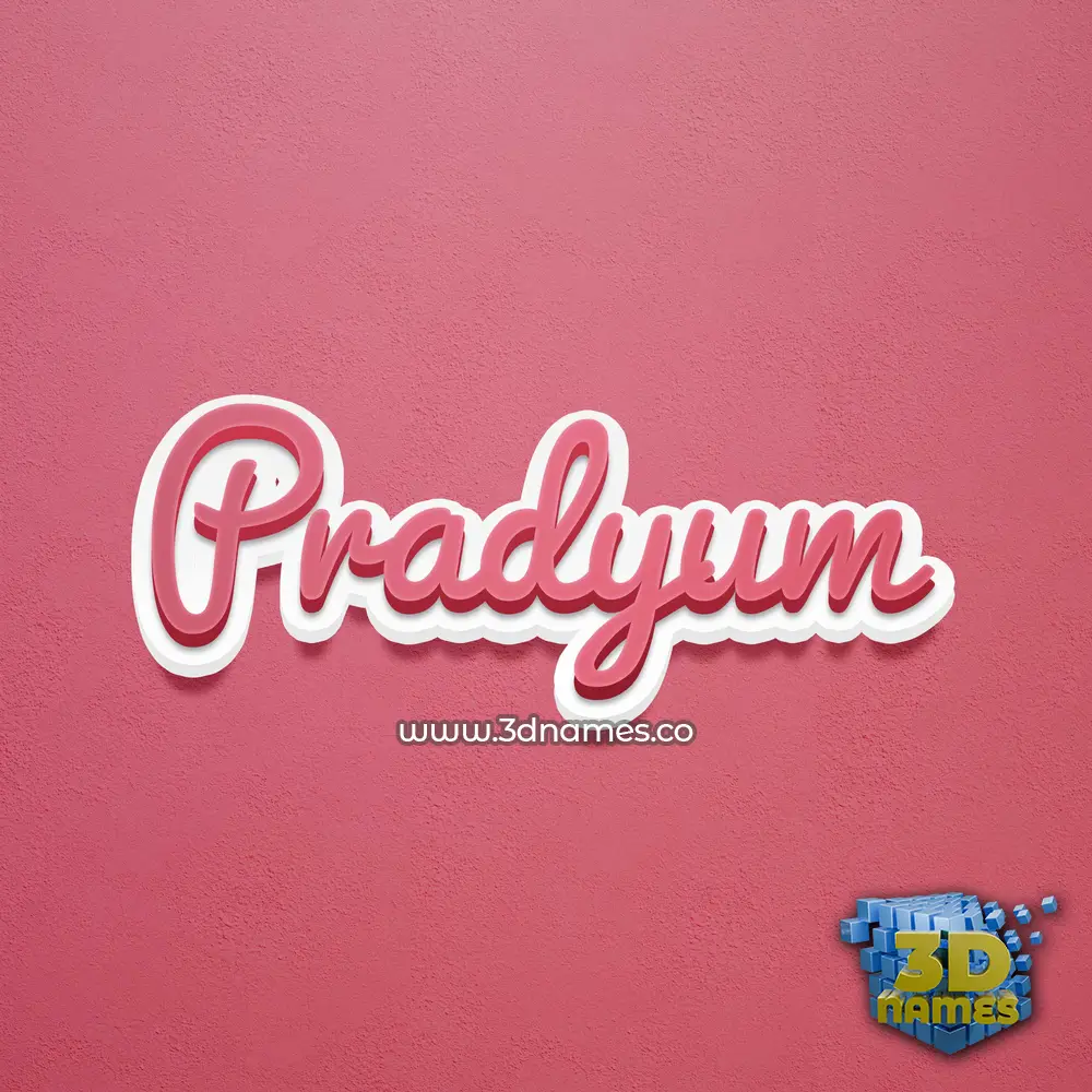 pradyum in Red Scribble style - 3D name wallpaper