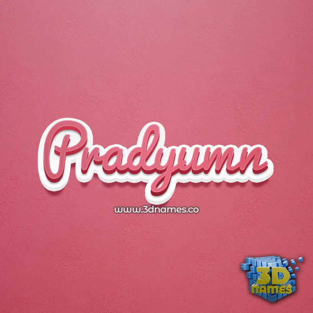 pradyumn in Red Scribble style - 3D name wallpaper